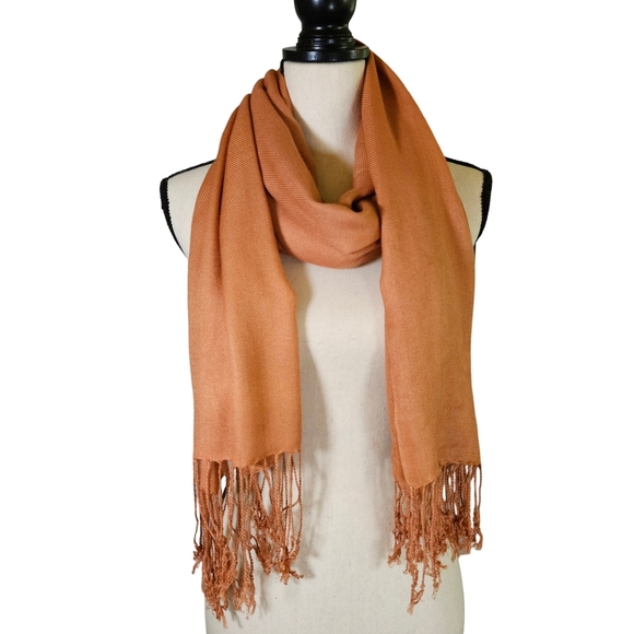 Scarf Bundle Of 2,Orange Is Peach Couture, Green Is Pashmizette, OS - Picture 11 of 13